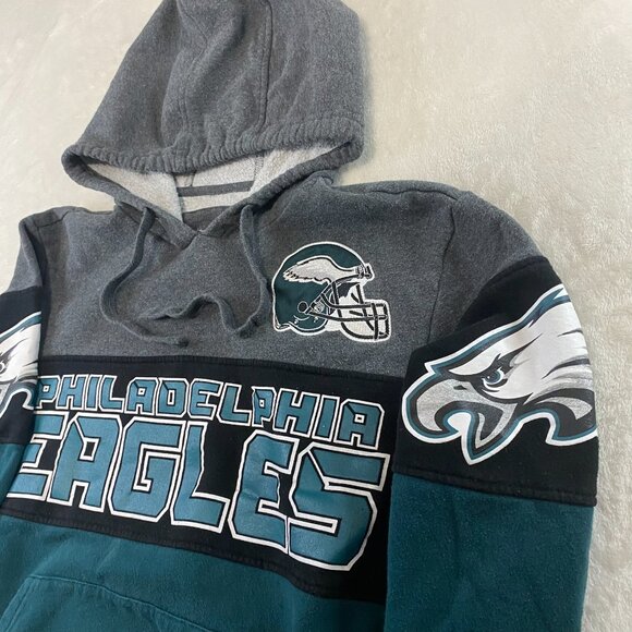 STARTER Philadelphia Eagles Football Black Green Pullover Hoodie Embroidered M - Picture 5 of 12